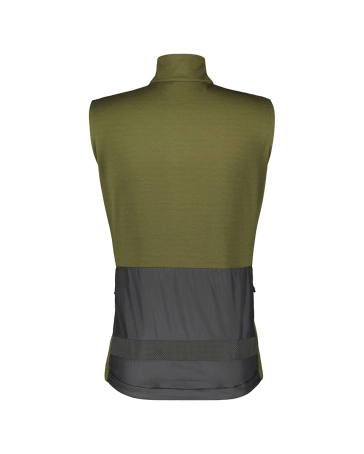 Gilet coupe-vent Homme GRAVEL WARM MERINO Vert Sapin/Noir