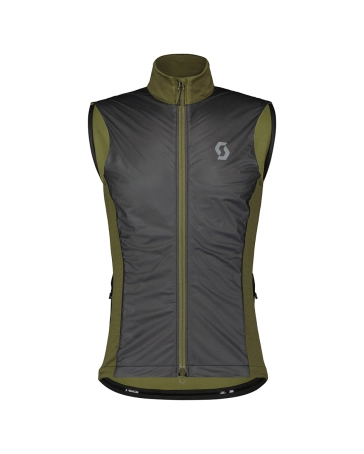 Gilet coupe-vent Homme GRAVEL WARM MERINO Vert Sapin/Noir