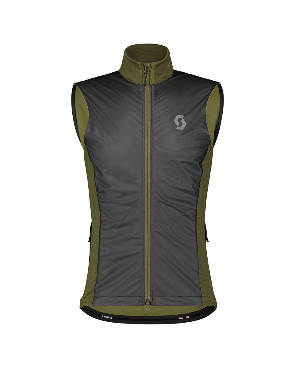 Gilet coupe-vent Homme GRAVEL WARM MERINO Vert Sapin/Noir